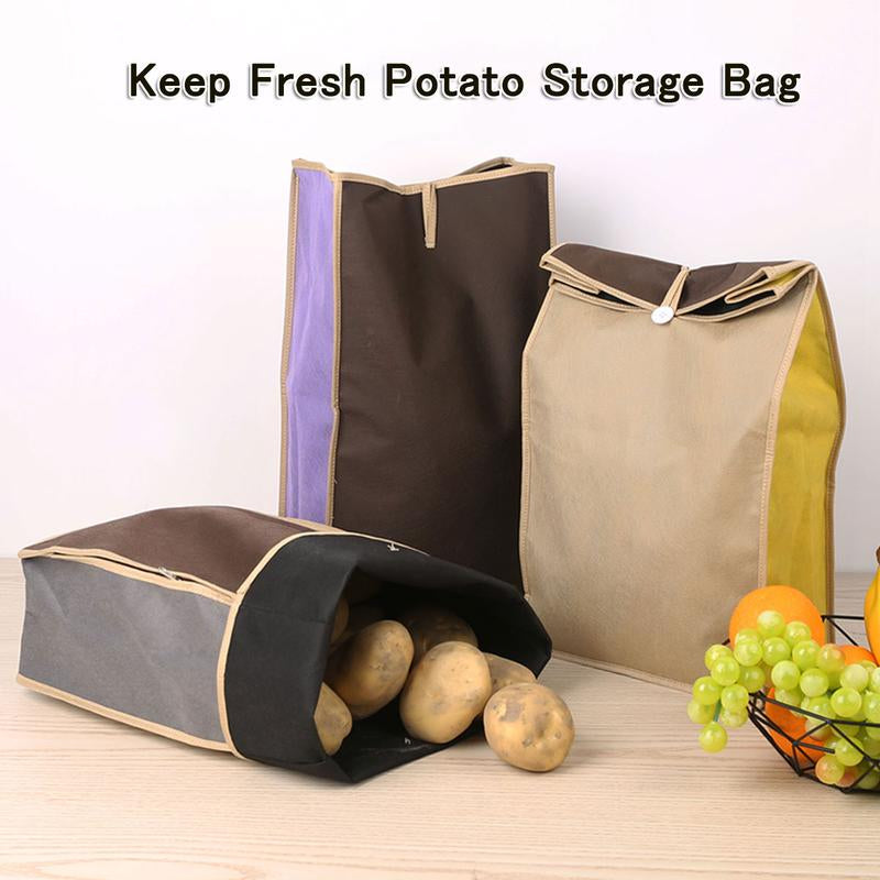 Potato & Onion Storage Bags with Side Zipper, Breathable Light-Blocking Veggie Organizer for Pantry, Keeps Vegetables Fresh Longer