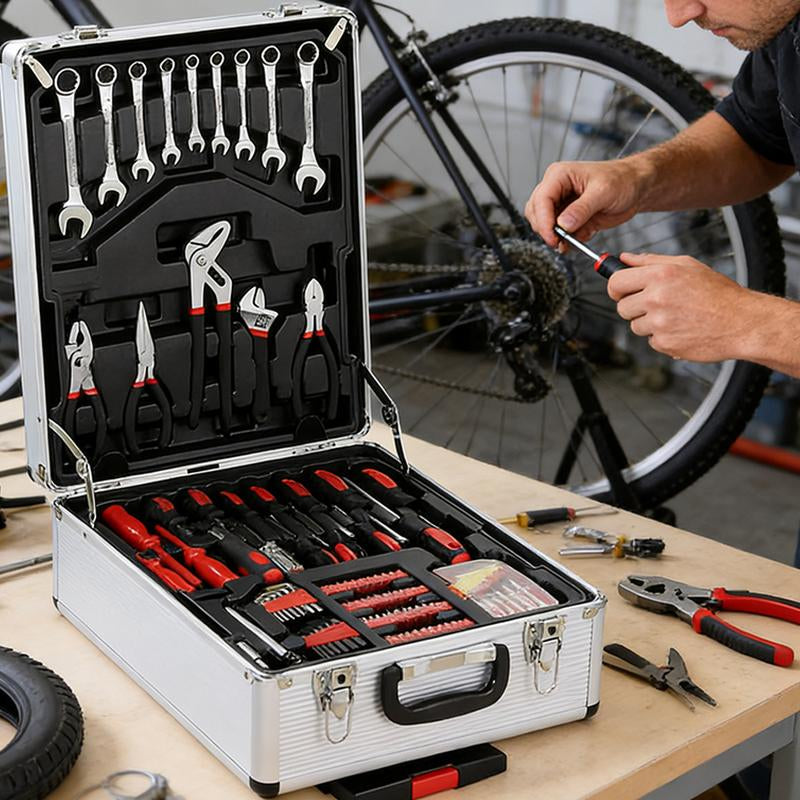 899PCS Tool Set,Large Capacity Metal Hand Toolbox,Rolling Toolbox,Aluminum 4-Drawer Mobile Tool Box,Mechanic & Household Repair Tool Set,Father'S Day Gift for Dad