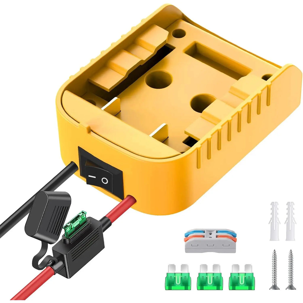 Power Wheels Adapter for Dewalt 20V Battery Adapter Power Wheels Battery Conversion Kit with Switch, Fuse & Wire Terminals, 12AWG Wire, Power Connector for DIY Ride Truck, RC Car Toys and Roboticsquesear
