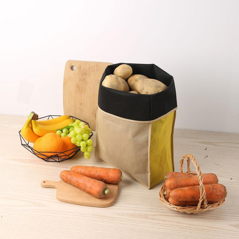 Potato & Onion Storage Bags with Side Zipper, Breathable Light-Blocking Veggie Organizer for Pantry, Keeps Vegetables Fresh Longer