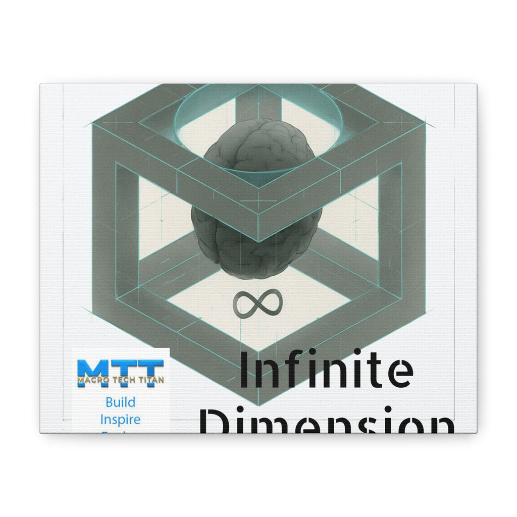 Infinity Cube Canvas Art – Geometric Brain Matte Stretched Wall Decor