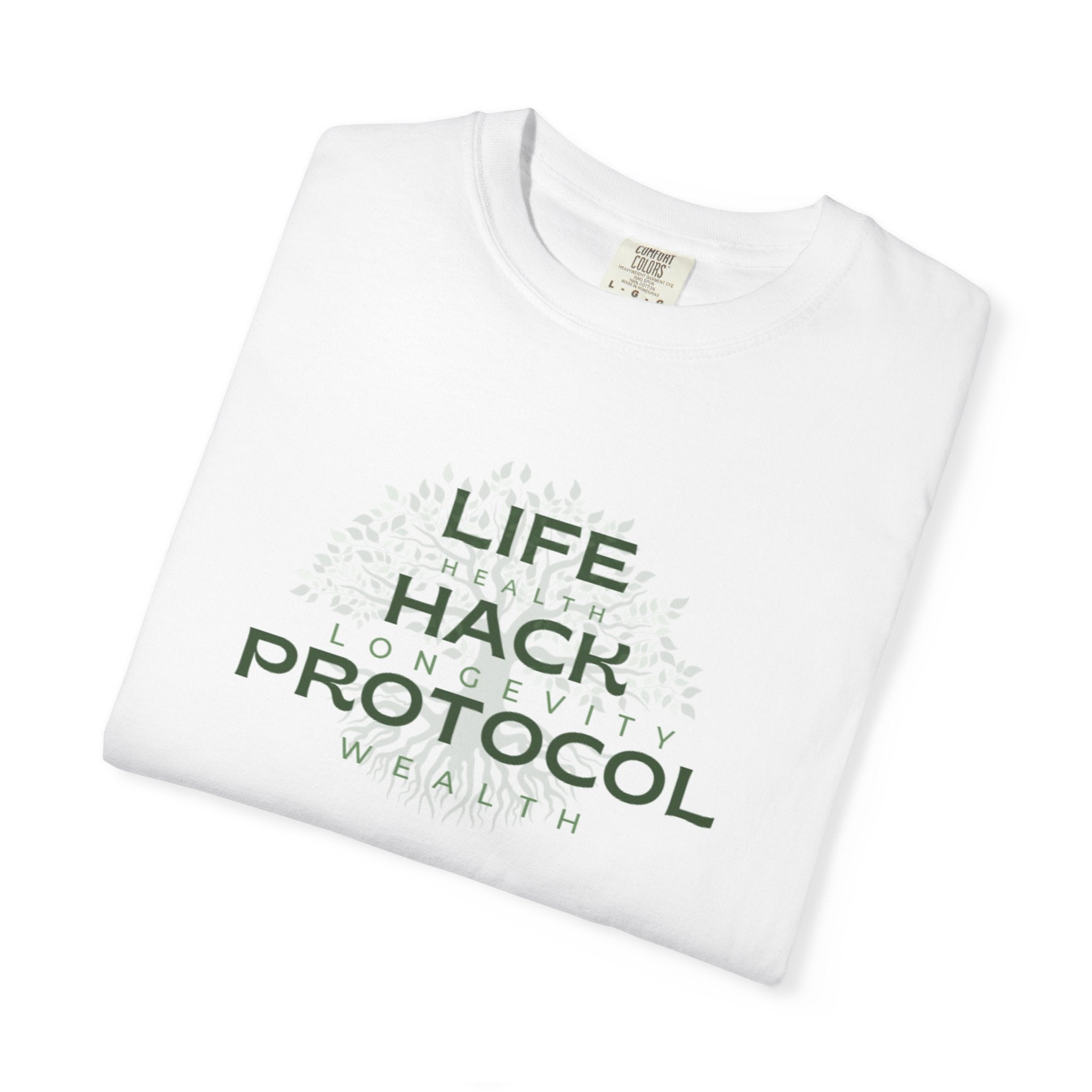 Life Hack Protocol T-Shirt Brain Optimization for Long Life, Health, and Wealth.