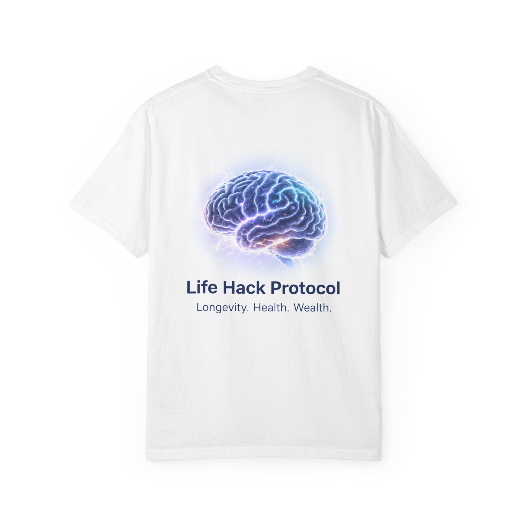 Life Hack Protocol T-Shirt Brain Optimization for Long Life, Health, and Wealth.