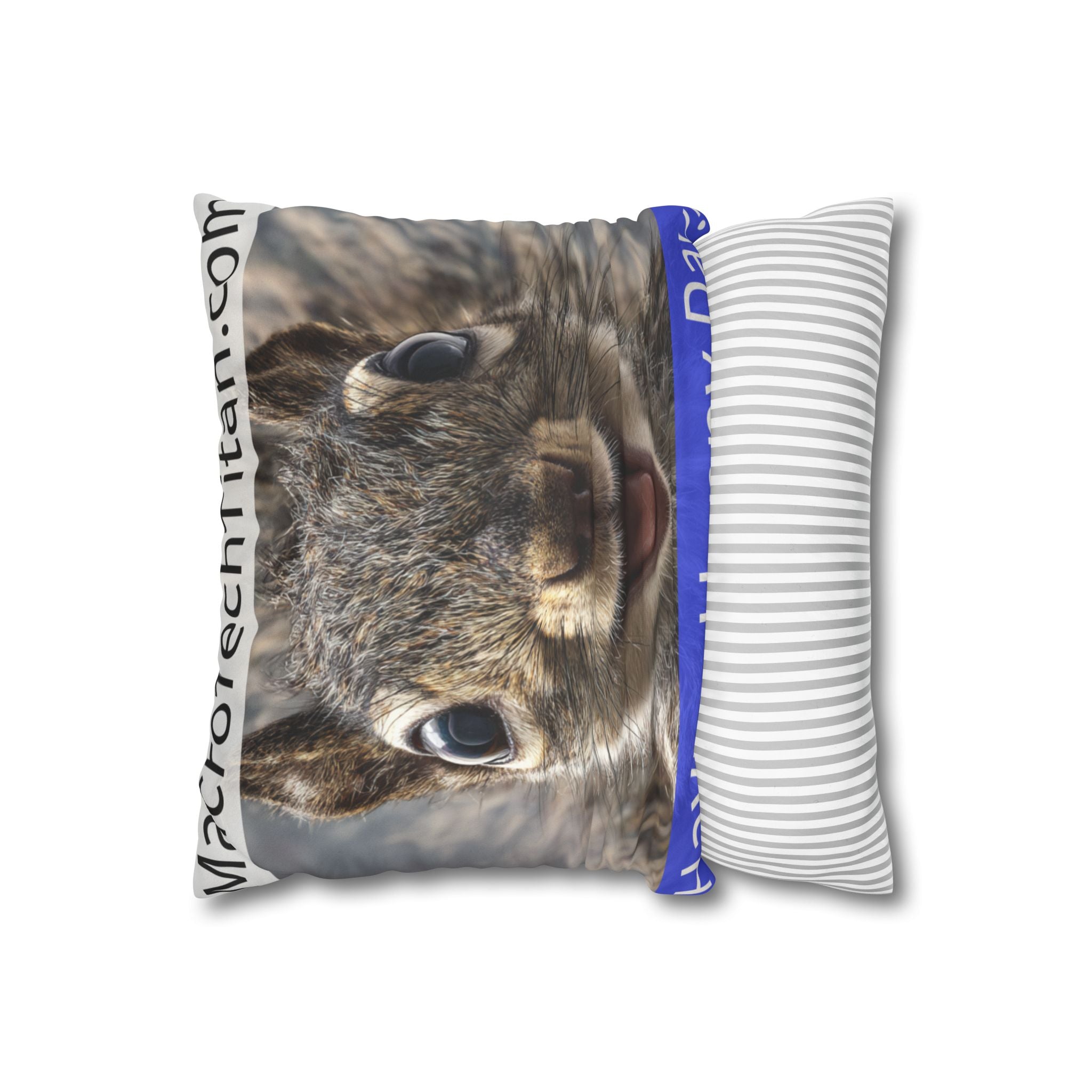 Happy Pillow Faux Suede Square Pillowcase