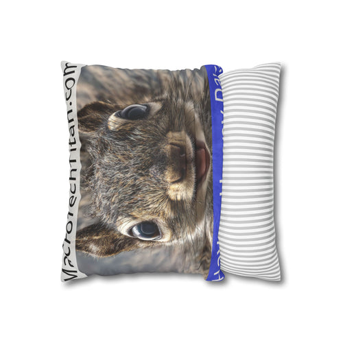 Happy Pillow Faux Suede Square Pillowcase