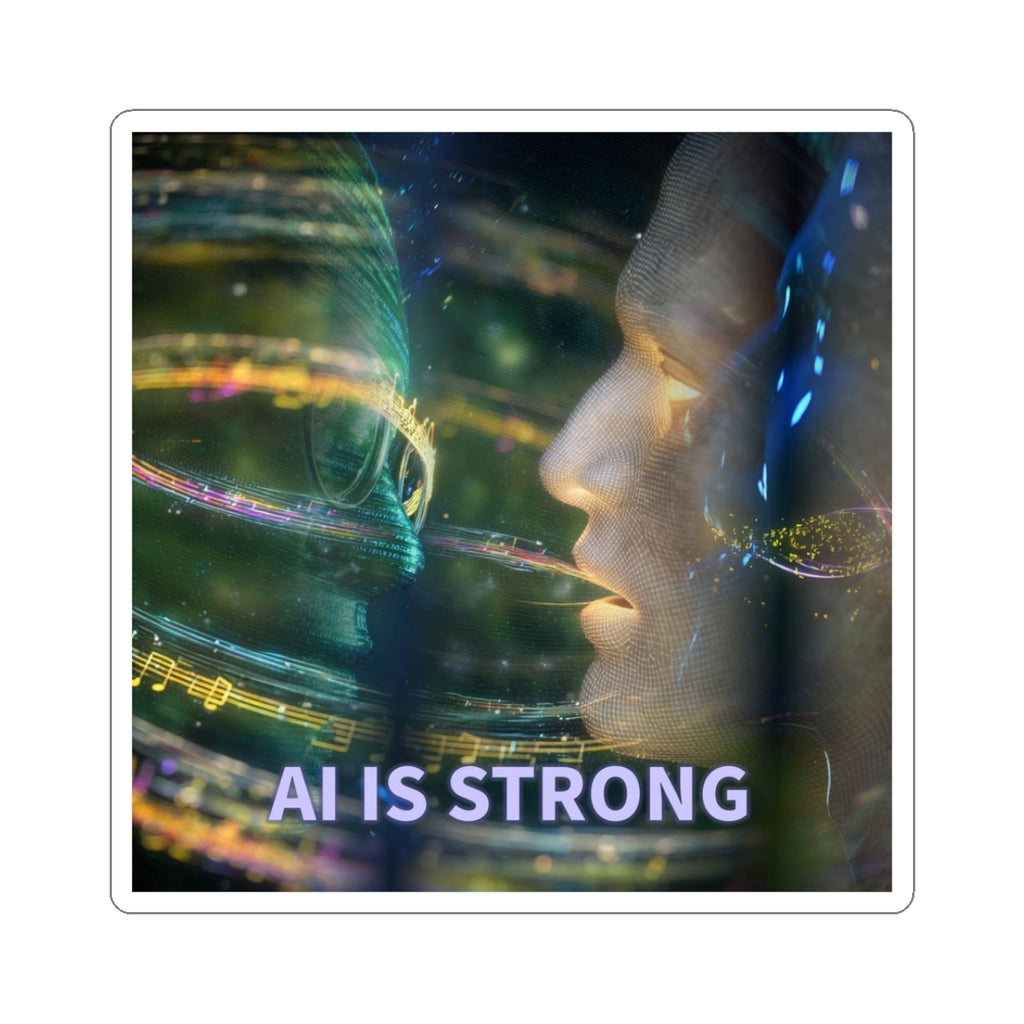 AI IS STRONG - Cover Art Sticker - Infinity Music Vinyl-Style Kiss-Cut Sticker