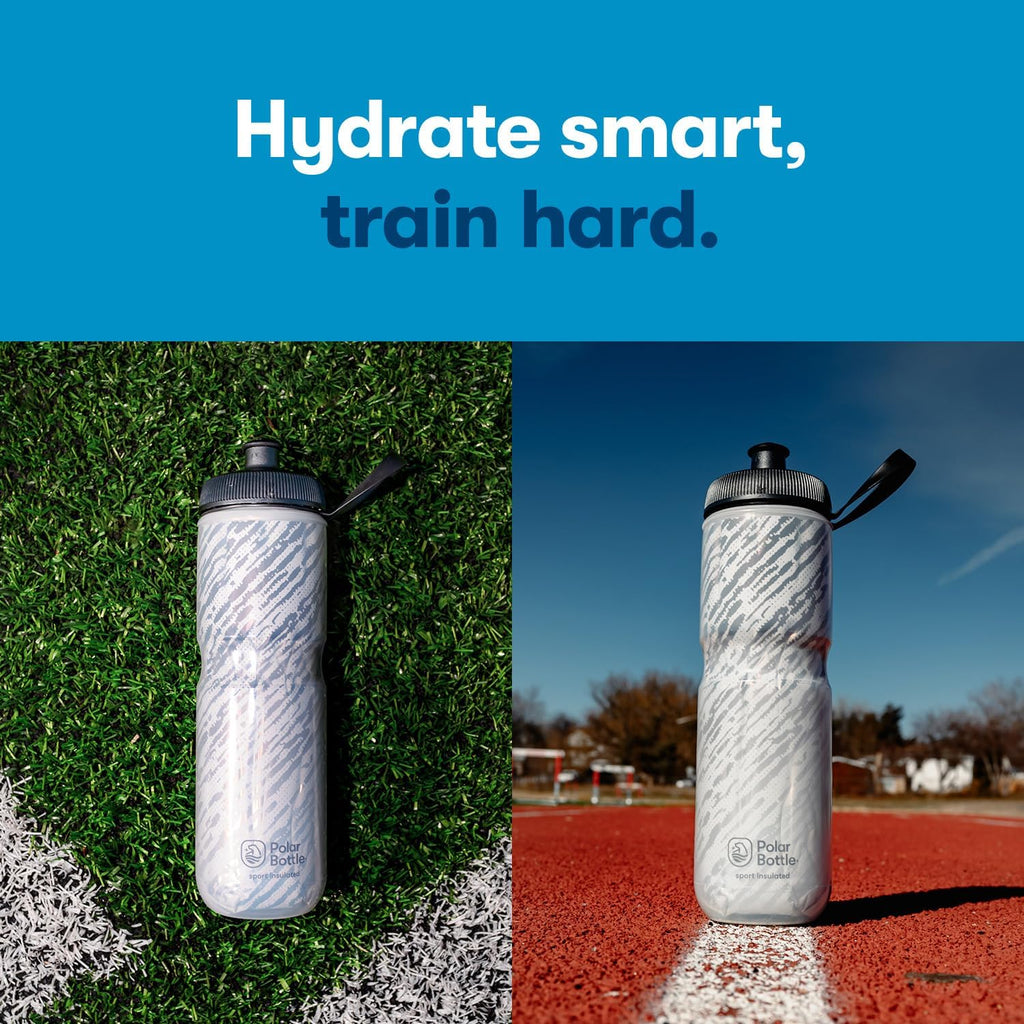 - 24Oz Tempo - Silver & Red - Insulated Water Bottle for Cycling & Sports, Keeps Water Cooler 2X Longer and Fits Most Bike Bottle Cages
