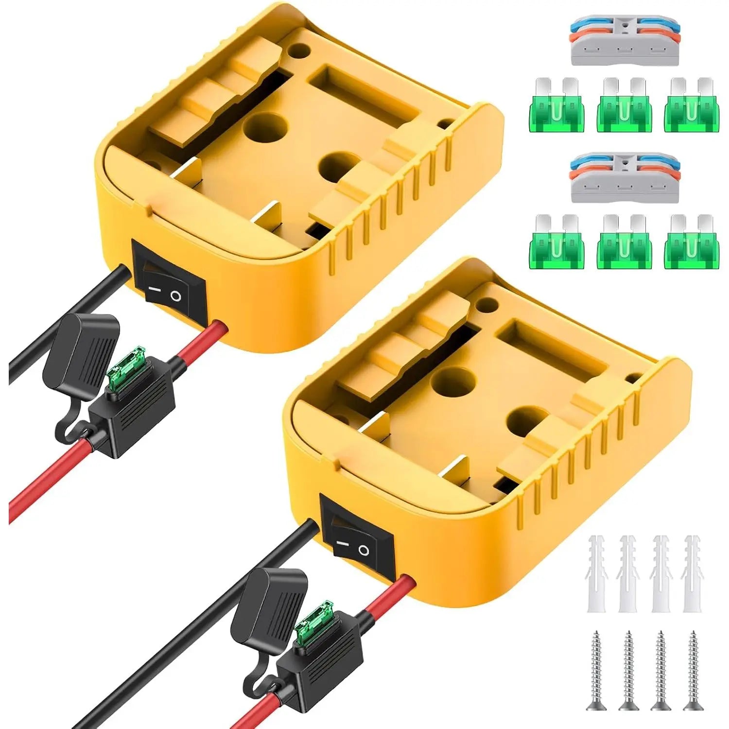 Power Wheels Adapter for Dewalt 20V Battery Adapter Power Wheels Battery Conversion Kit with Switch, Fuse & Wire Terminals, 12AWG Wire, Power Connector for DIY Ride Truck, RC Car Toys and Roboticsquesear