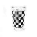 Life Hack Protocol - 16oz Checkerboard Mixing Glass – Retro Black & White Bar Pint Transparent