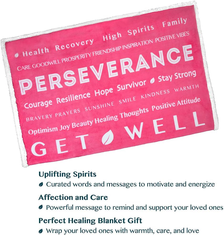Healing Thoughts Sherpa Throw Blanket – The Perfect Get Well Soon Gift for Comfort and Encouragement