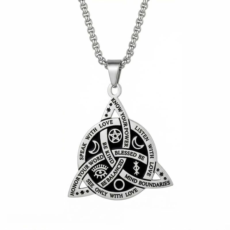 KISSFOO Stainless Steel Norse Rune Celtic Knot Necklace Protective Accessories for Men Women
