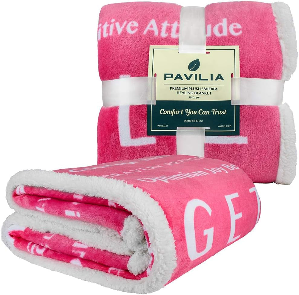 Healing Thoughts Sherpa Throw Blanket – The Perfect Get Well Soon Gift for Comfort and Encouragement