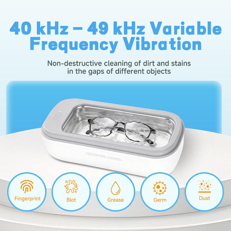 MasterAkoh Ultrasonic Cleaner - Professional 42K-49KHz with 10Oz Stainless Steel Tank & 3-Minute Timer for Sparkling Clean Jewelry, Eyeglasses, Watches & More