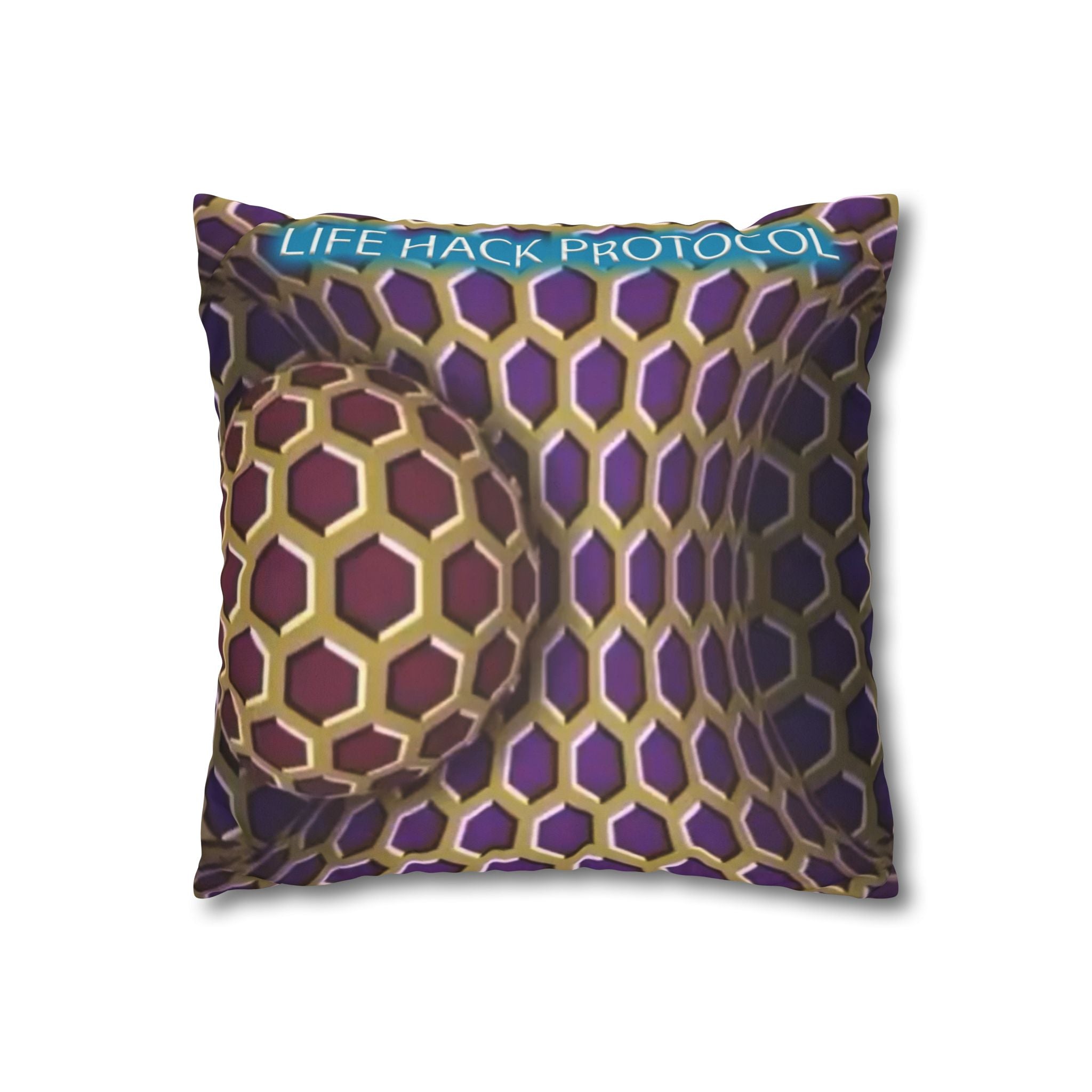 Happy Pillow Faux Suede Square Pillowcase