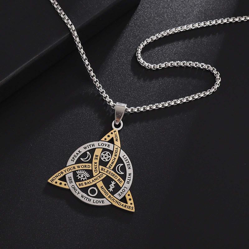 KISSFOO Stainless Steel Norse Rune Celtic Knot Necklace Protective Accessories for Men Women
