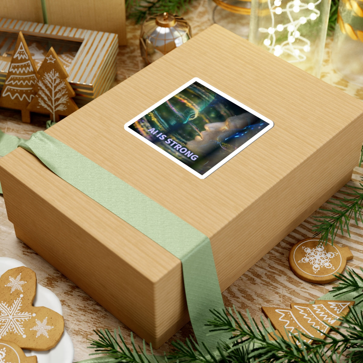 AI IS STRONG - Cover Art Sticker - Infinity Music Vinyl-Style Kiss-Cut Sticker