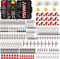 Fishing Accessories Tackle Kit Box- 273 Sinker Weights Crossline Barrel Swivel Snap Hooks Sinker Slides Fishing Bead with Tackle Box