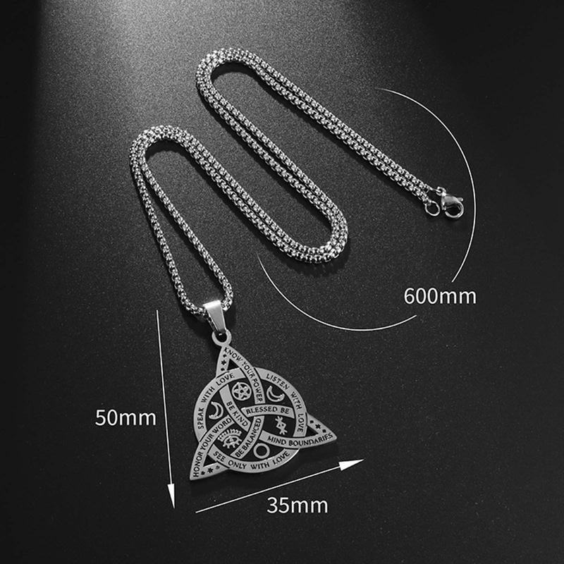 KISSFOO Stainless Steel Norse Rune Celtic Knot Necklace Protective Accessories for Men Women