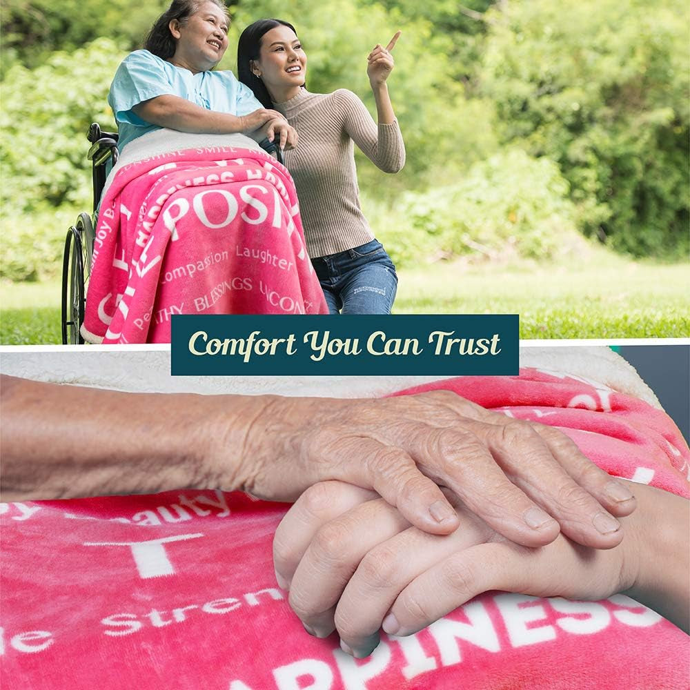 Healing Thoughts Sherpa Throw Blanket – The Perfect Get Well Soon Gift for Comfort and Encouragement