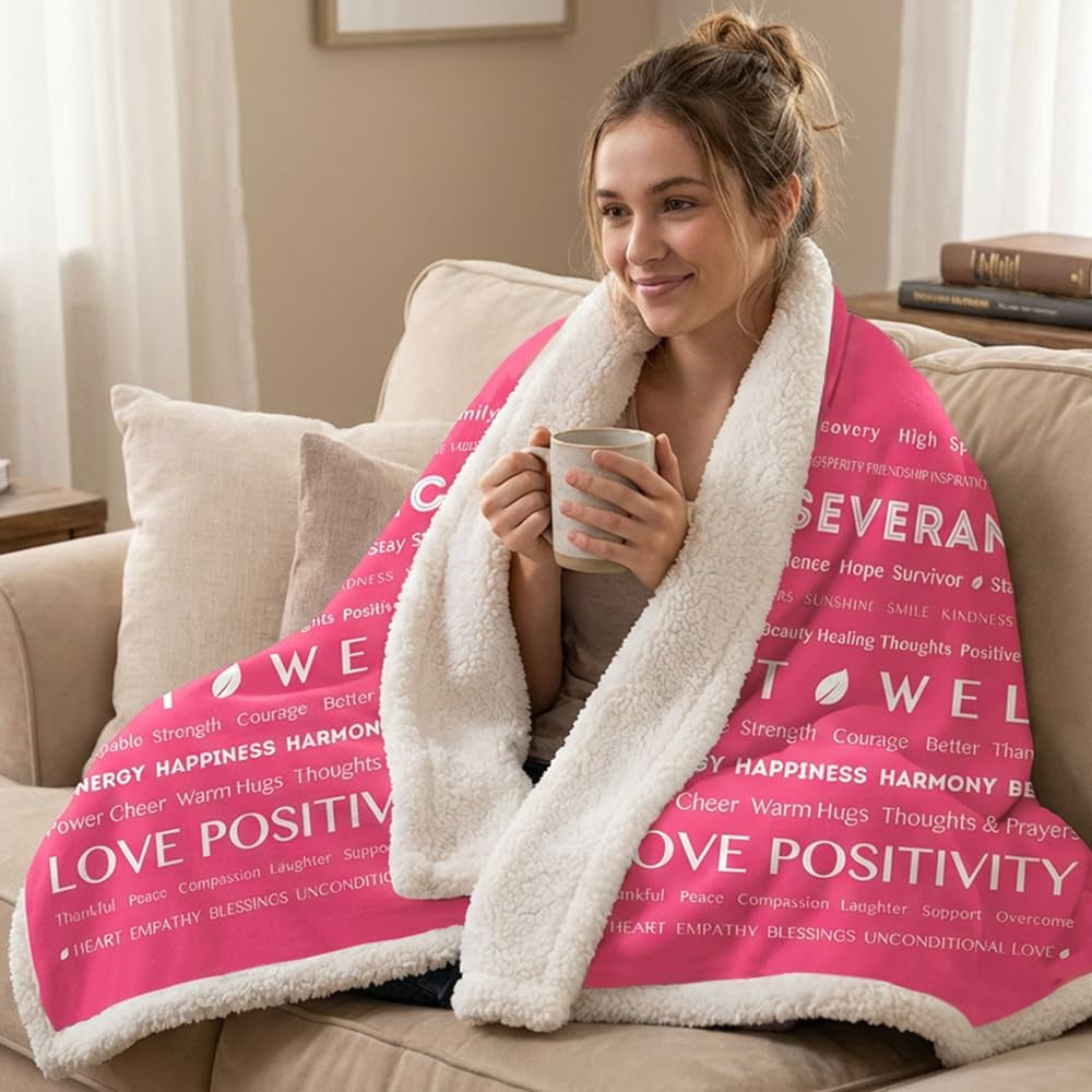 Healing Thoughts Sherpa Throw Blanket – The Perfect Get Well Soon Gift for Comfort and Encouragement