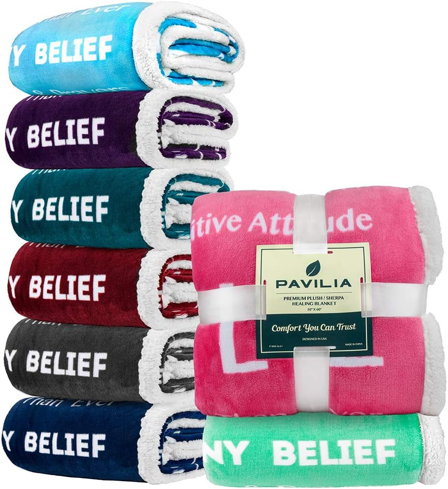 Healing Thoughts Sherpa Throw Blanket – The Perfect Get Well Soon Gift for Comfort and Encouragement