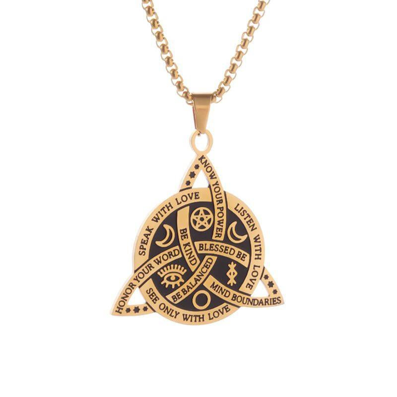 KISSFOO Stainless Steel Norse Rune Celtic Knot Necklace Protective Accessories for Men Women