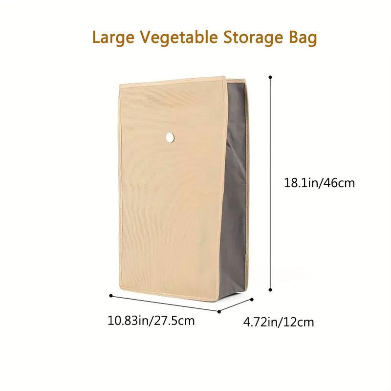 Potato & Onion Storage Bags with Side Zipper, Breathable Light-Blocking Veggie Organizer for Pantry, Keeps Vegetables Fresh Longer